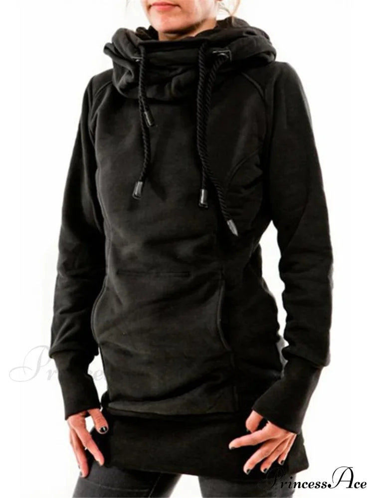 Hooded Drawstring Slim Fit Sweatshirt