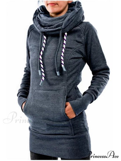 Hooded Drawstring Slim Fit Sweatshirt