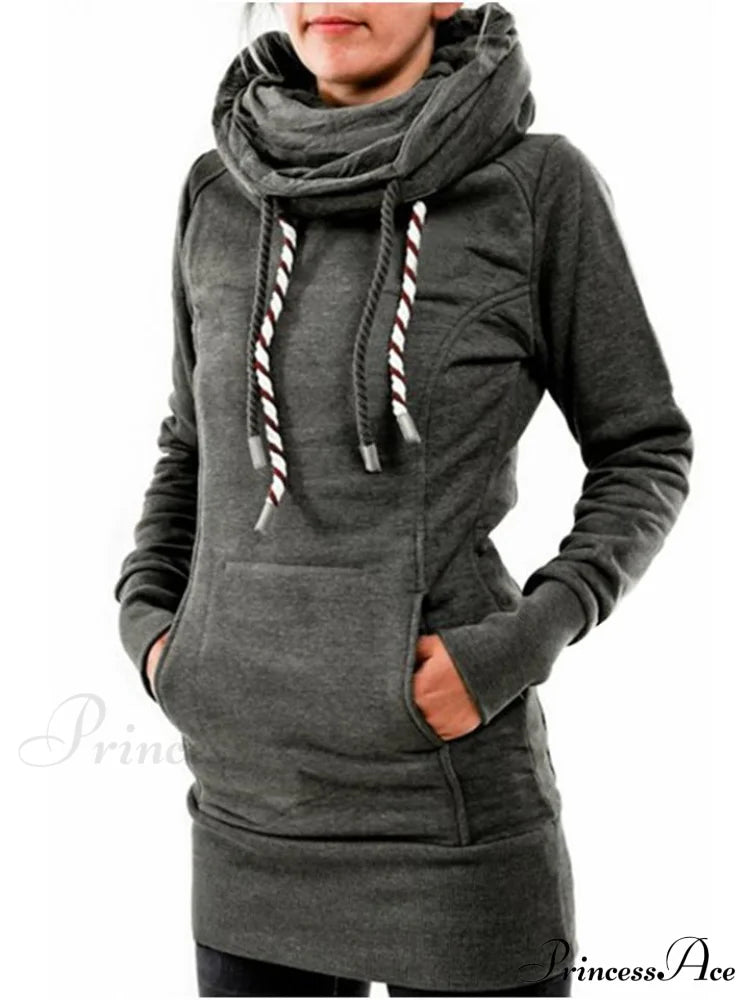 Hooded Drawstring Slim Fit Sweatshirt