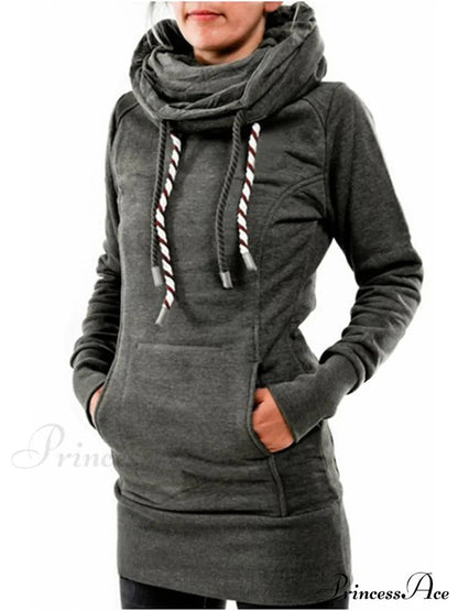 Hooded Drawstring Slim Fit Sweatshirt