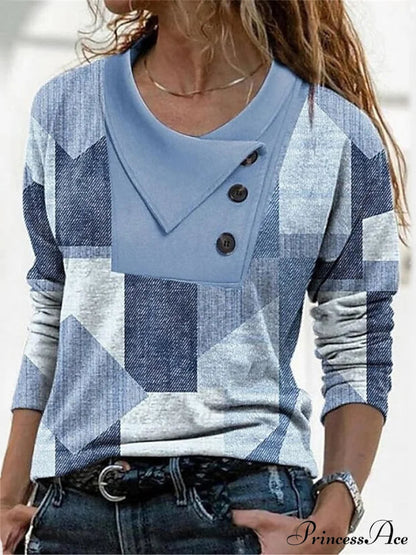 Geometric Print Long Sleeve T-shirt