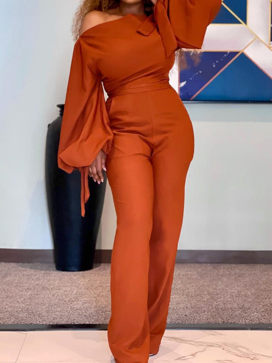 One Shoulder Bandage Design Wide Leg Jumpsuit Bo5047