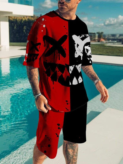 Graffiti Letter Print Shorts Set Ar70135